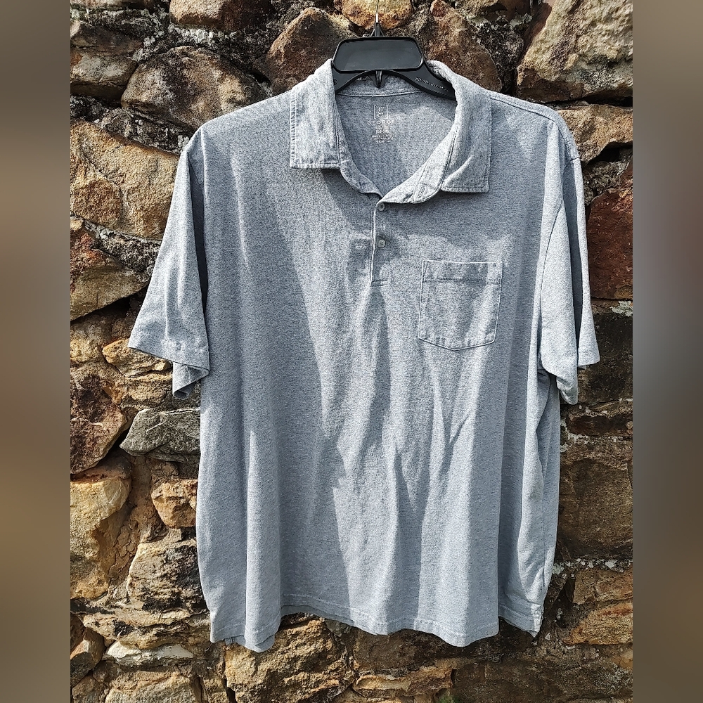 George Men's Heather Gray Pocket Polo Big And Tall Size 3XL - Picture 5 of 8